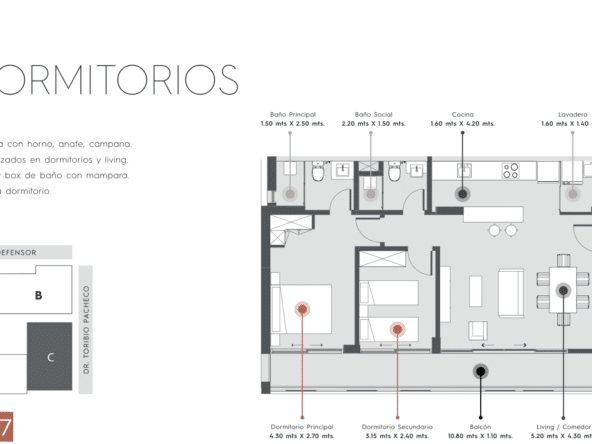 2 dormitorio 87m²
